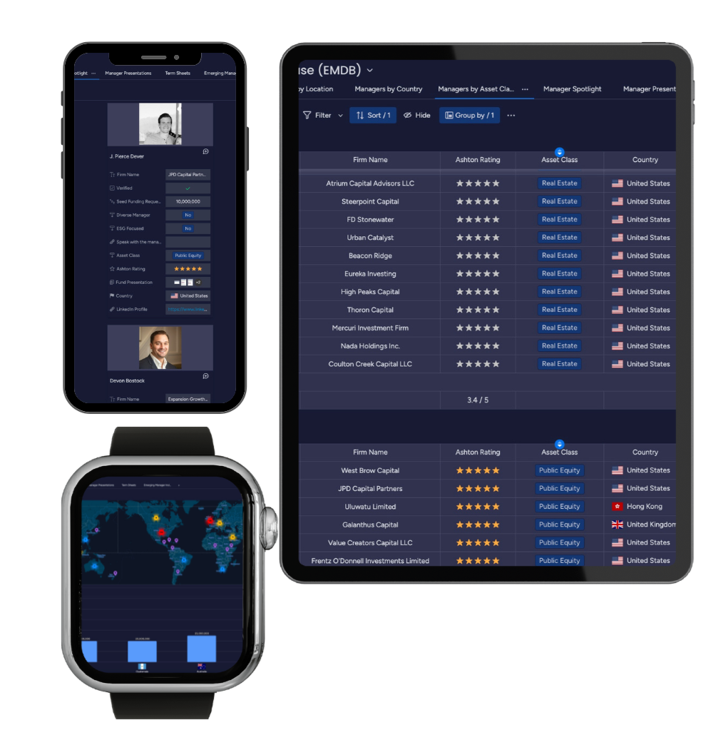 The AlphaSeek dashboard for family offices, featuring tools for sourcing, vetting, and allocating capital to global alternative investments.